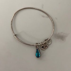 Alex and ani turquoise teardrop silver bracelet